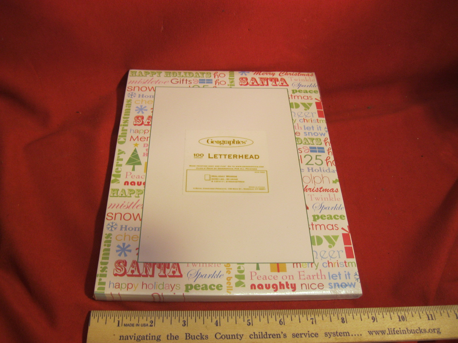 Geographics Letterhead Holiday Words Christmas 100 Count 24/60 LBS 8 1/2" x 11"