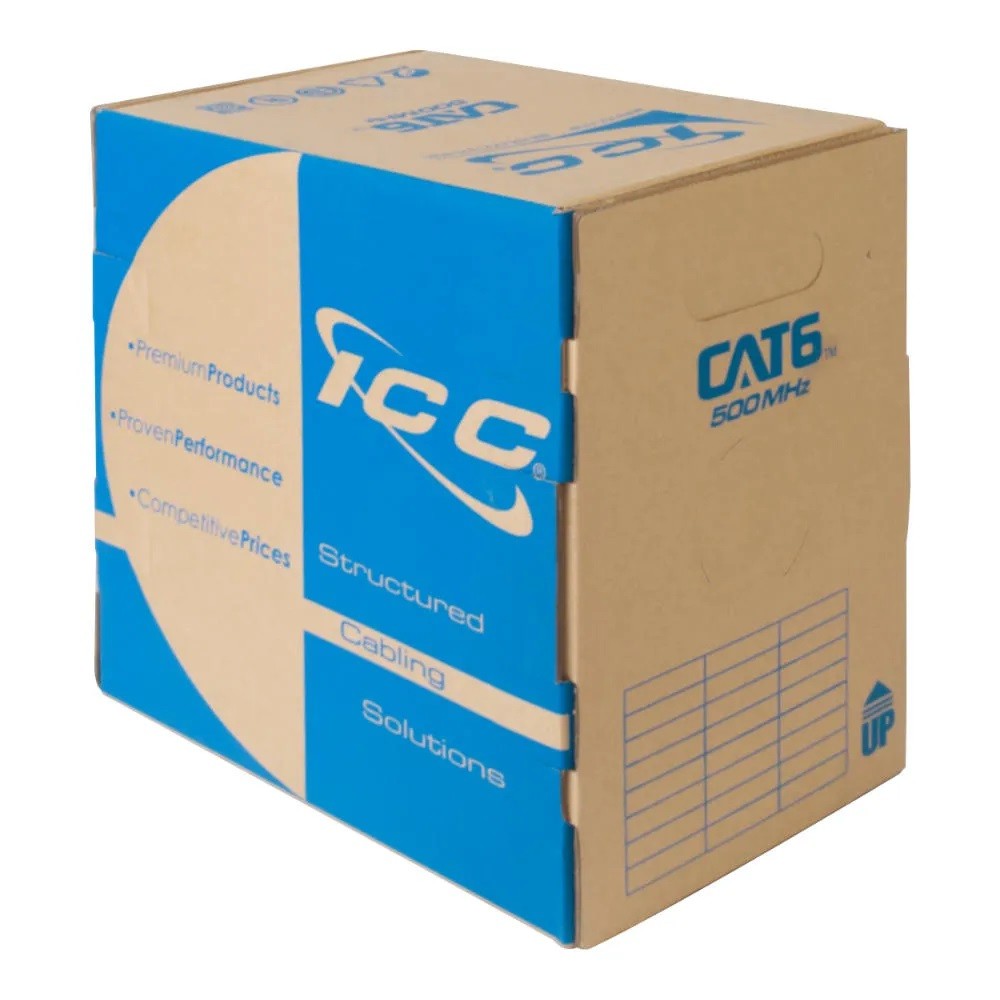 ICC ICC-ICCABT6VWH 1000FT Cat6 Plenum Value Line 500MHz Bulk Cable White