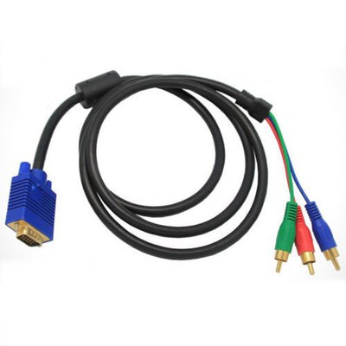 5FT VGA/HD15 To 3 RCA Component Video Cable for PC Laptop TV HDTV 1.5M