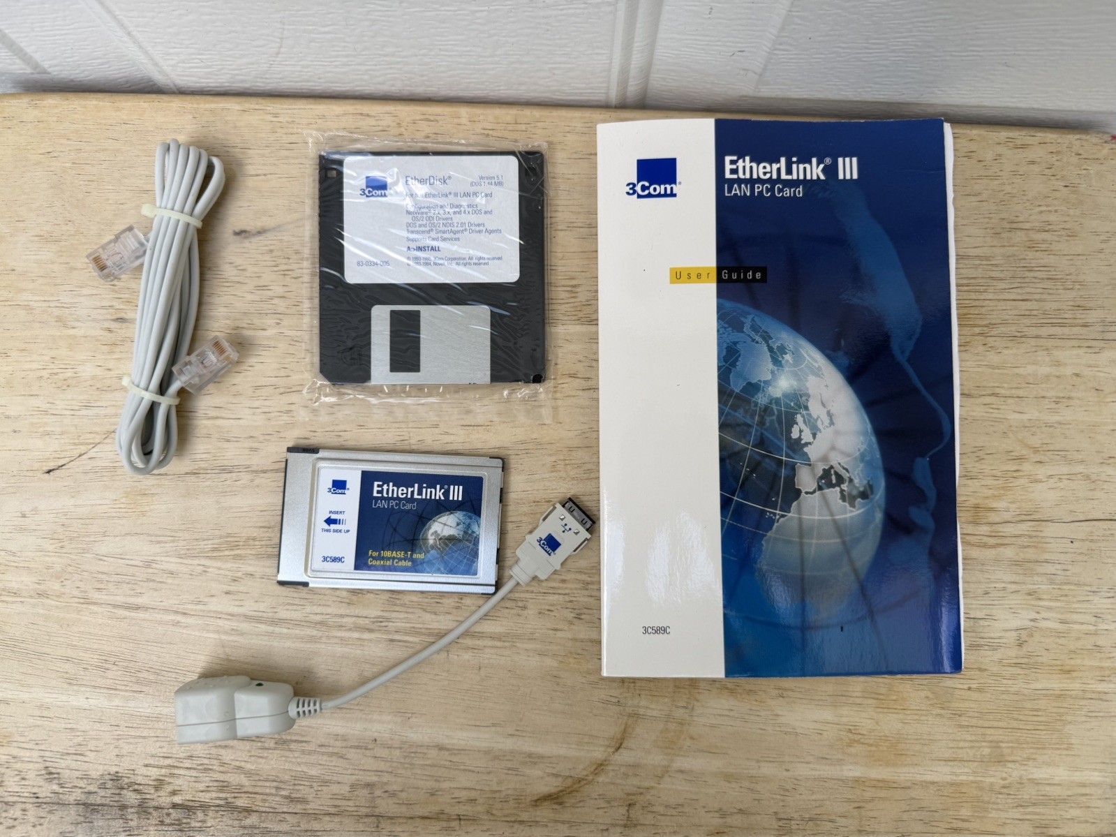 Vintage 1995 3Com EtherLink III LAN PC Card 3C589C