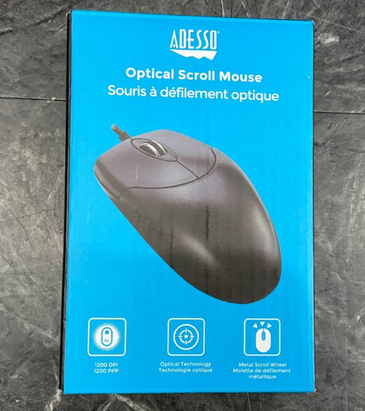 Adesso 3 Button Desktop Optical Scroll Mouse HC-3003PS ✅ ❤️️ ✅ ❤️ NEW OPEN BOX