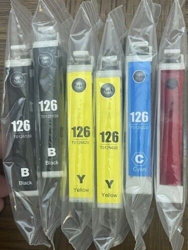 EZink 126 Ink Cartridges 2 Black/1 Magenta/2 Yellow/1 Cyan