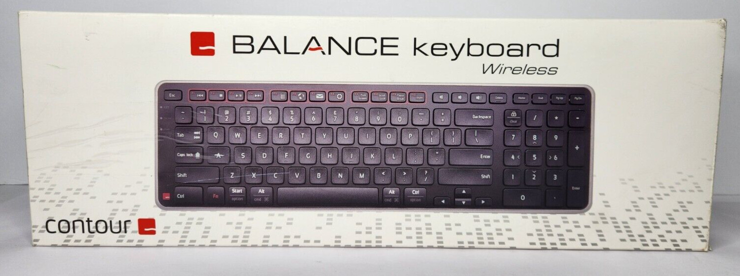 Contour Design BALANCE-US Wireless Keyboard Ergonomic Compact w/ 3 Tilt Options