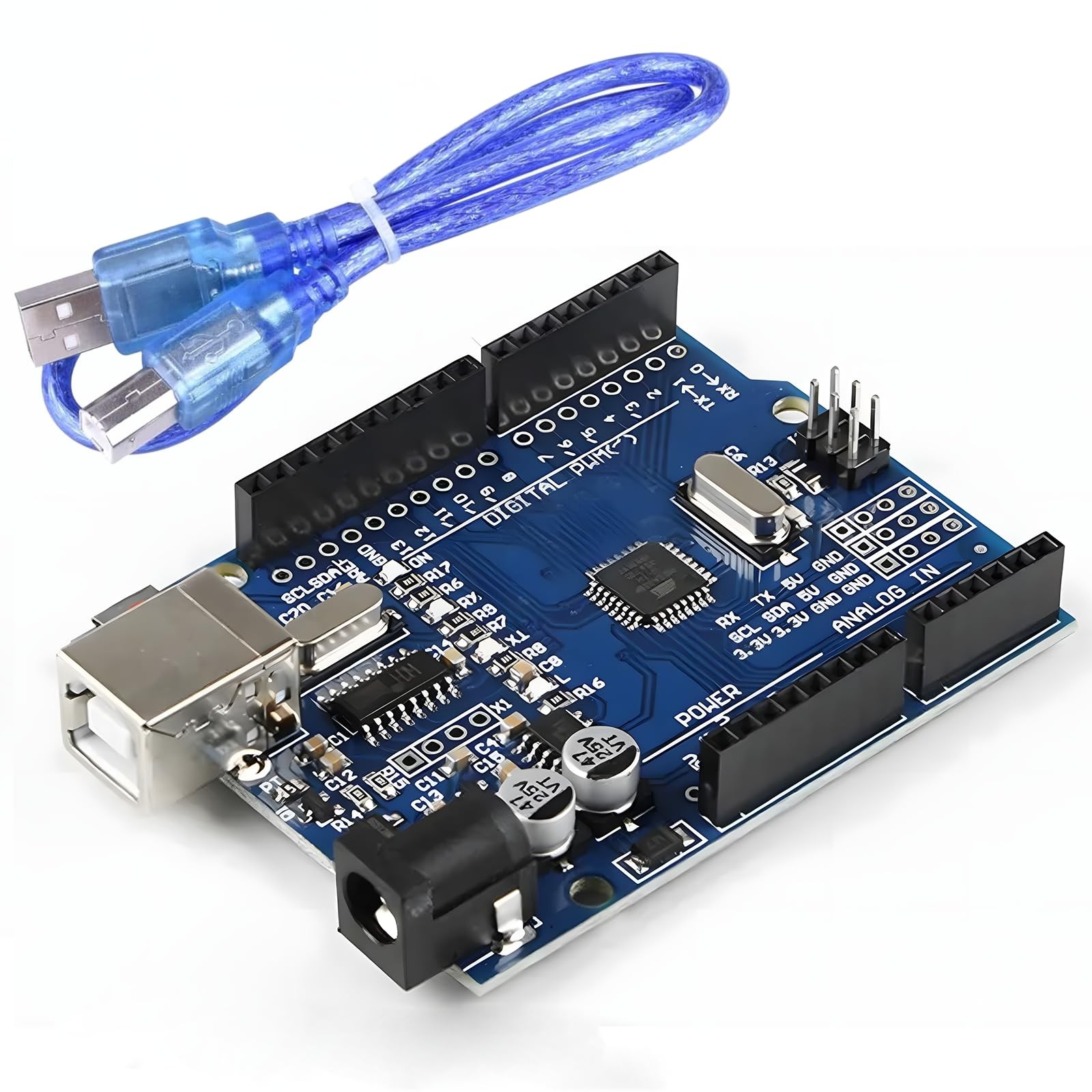 UNO R3 Board ATmega328P with USB Cable(Arduino-Compatible) for Arduino, Input...