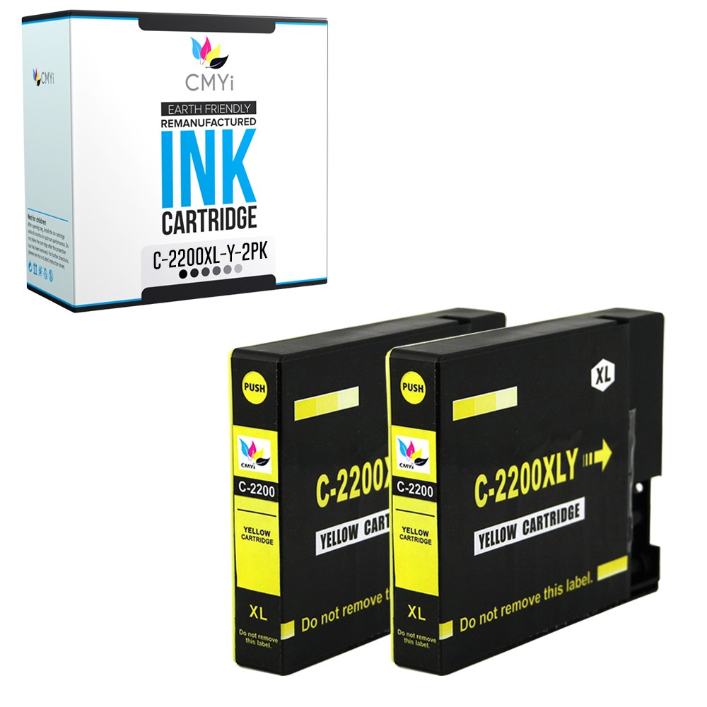 CMYi 2-Pack Compatible PGI-2200XL Yellow Ink Cartridge fits Canon MAXIFY MB5020