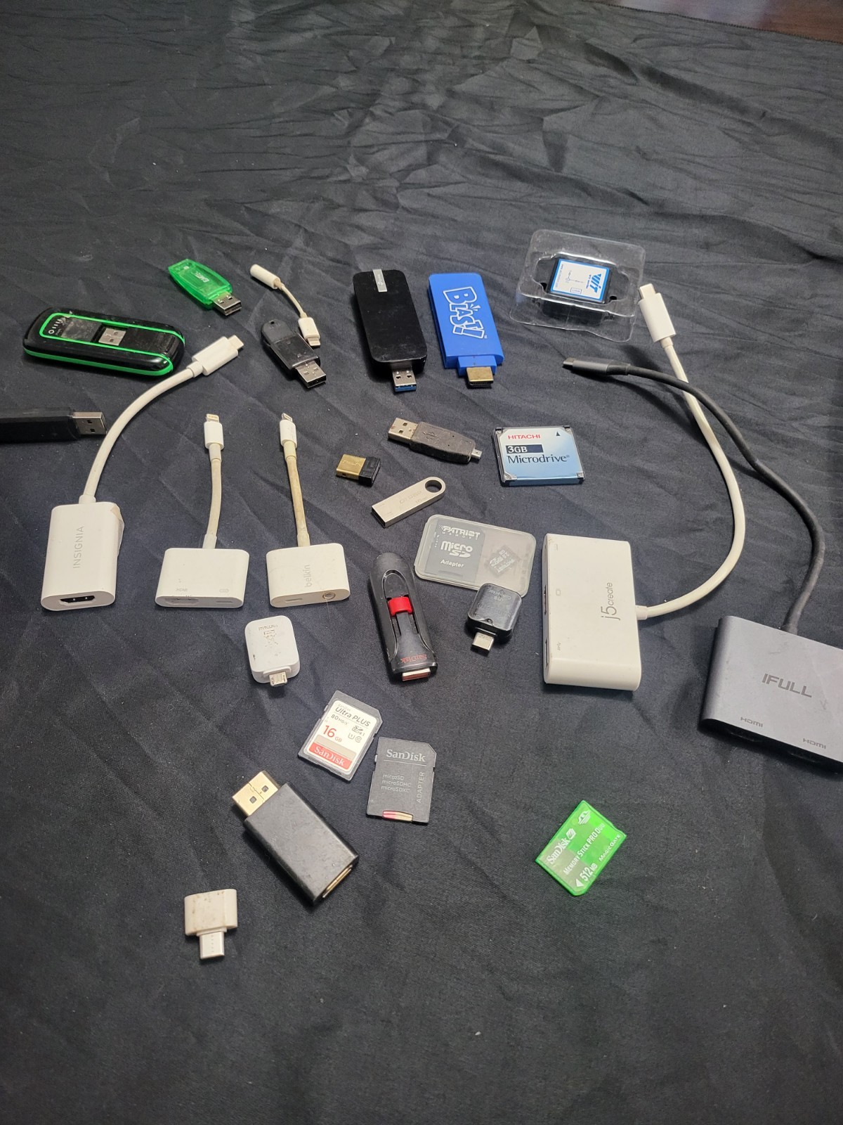 Lot of Used USB Flash Drives/SDHC/adapters Etc.