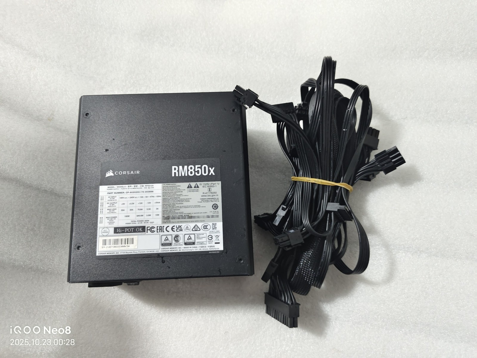 Corsair RM850x 850W 80+ Gold Full Modular ATX PC Power Supply Fully Tested