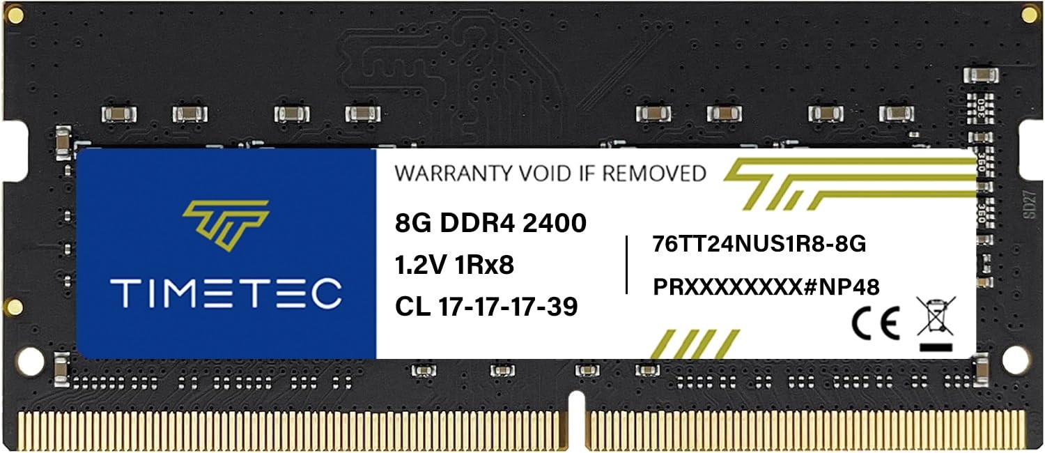 Timetec 8GB DDR4 2400MHz (PC4-2400T) PC4-19200 SODIMM Standard, Black