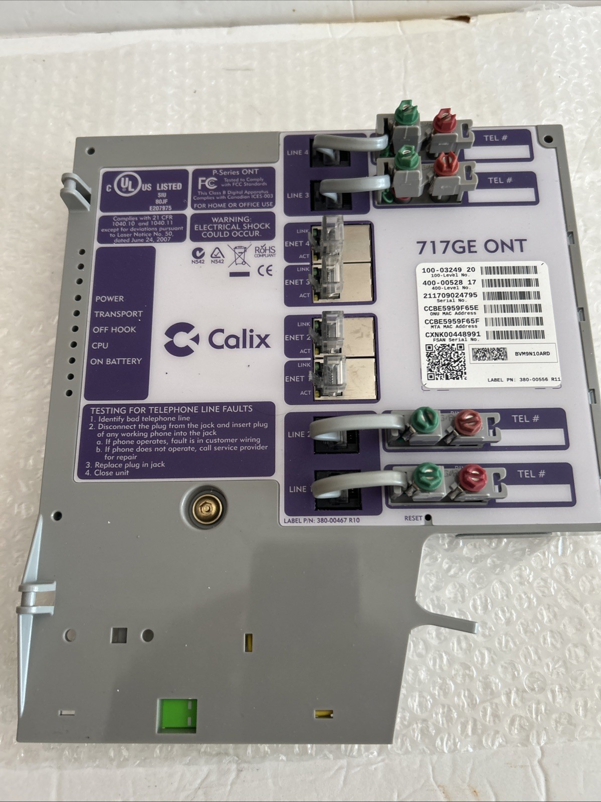 Calix 717GE ONT 100-03249