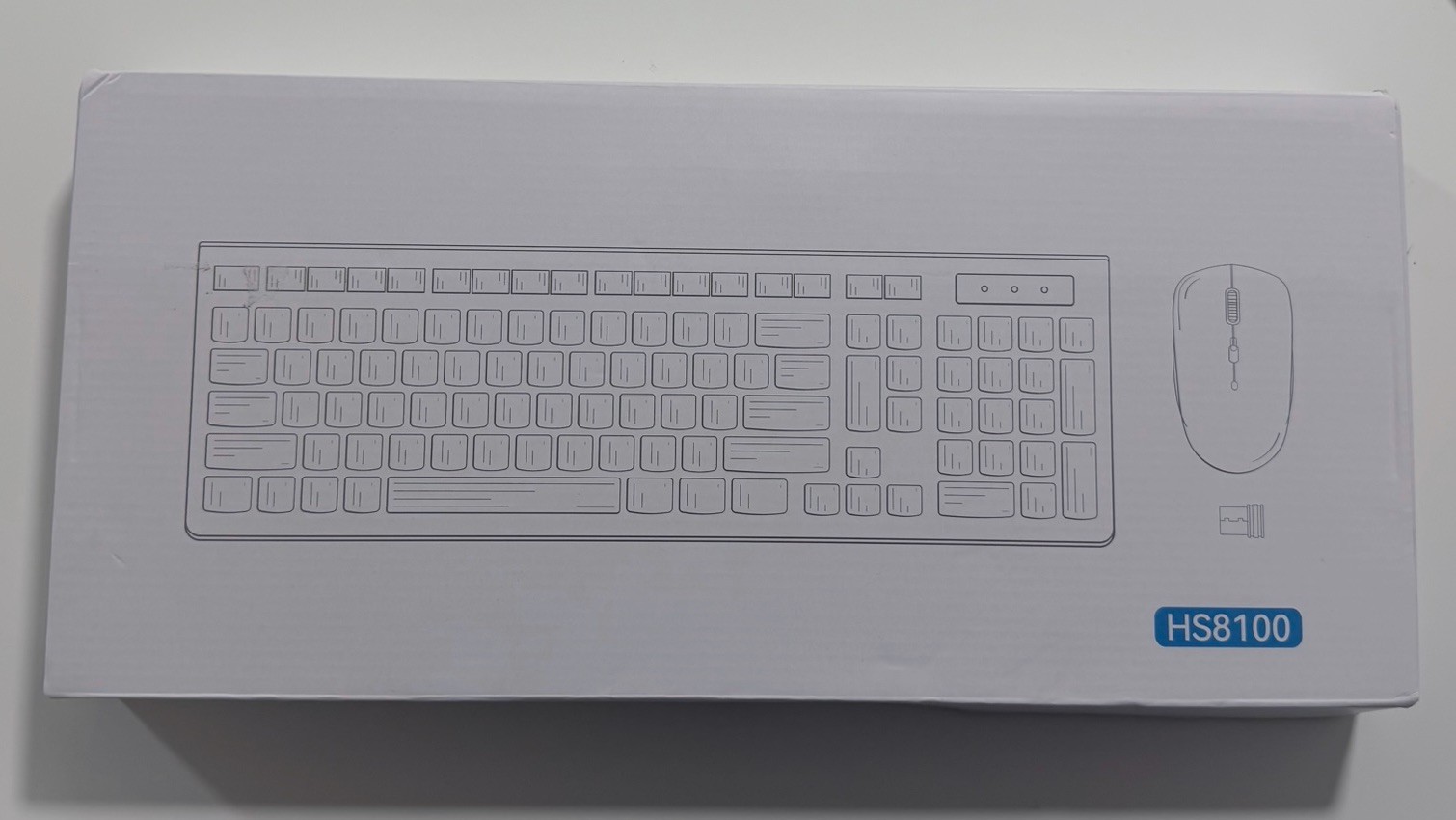 RECCAZR HS8100 Wireless Keyboard & Mouse, Plug & Play, QWERTY, White/Light Green
