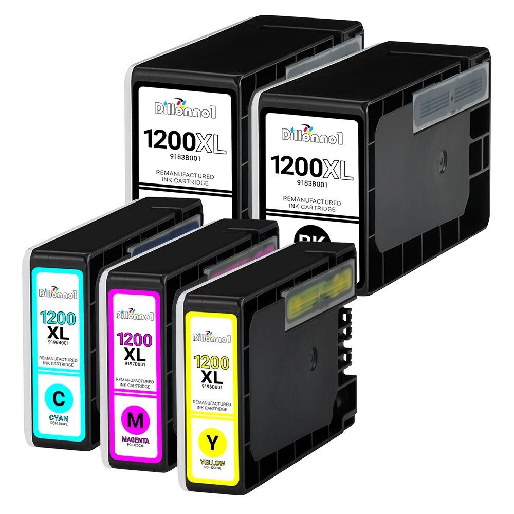 5pk PGI-1200XL PGI1200XL Ink Cartridges for Canon Maxify MB2020 MB2120 Printers
