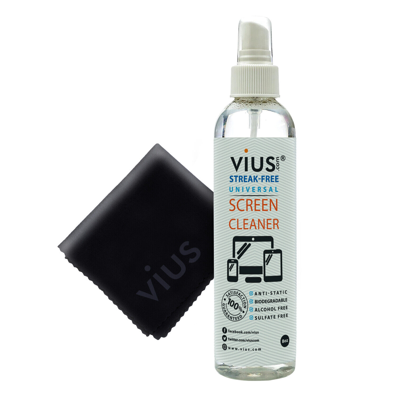 Screen Cleaner - Vius Premium Screen Cleaner Spray for LCD LED TV, Phones (8 oz)