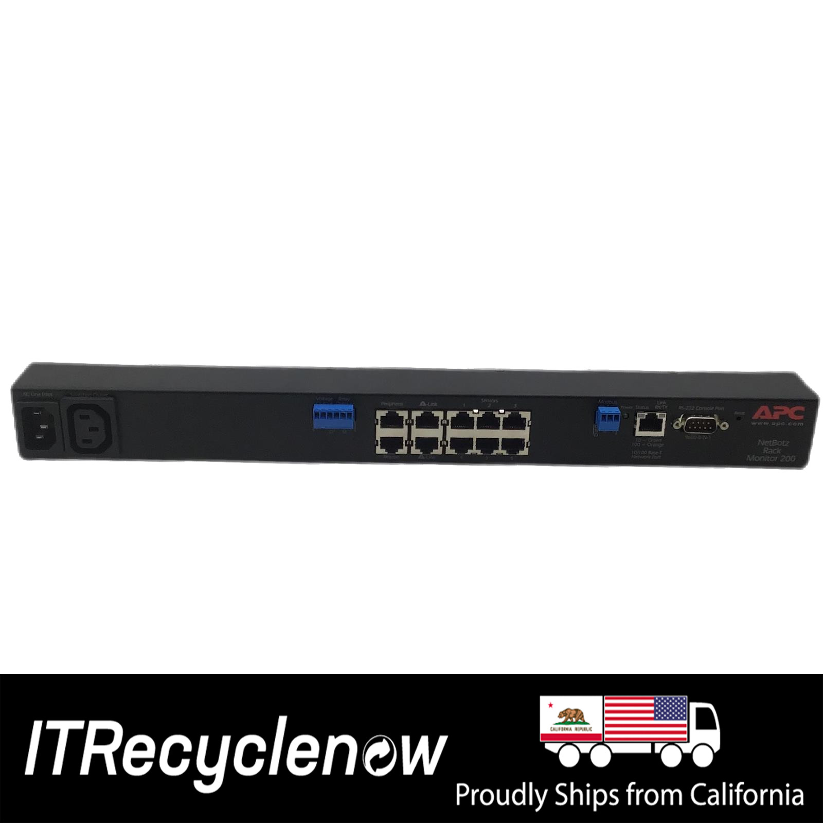 APC NBRK0200 NetBotz Rack Monitor 200 Environmental Server Data Center 1U