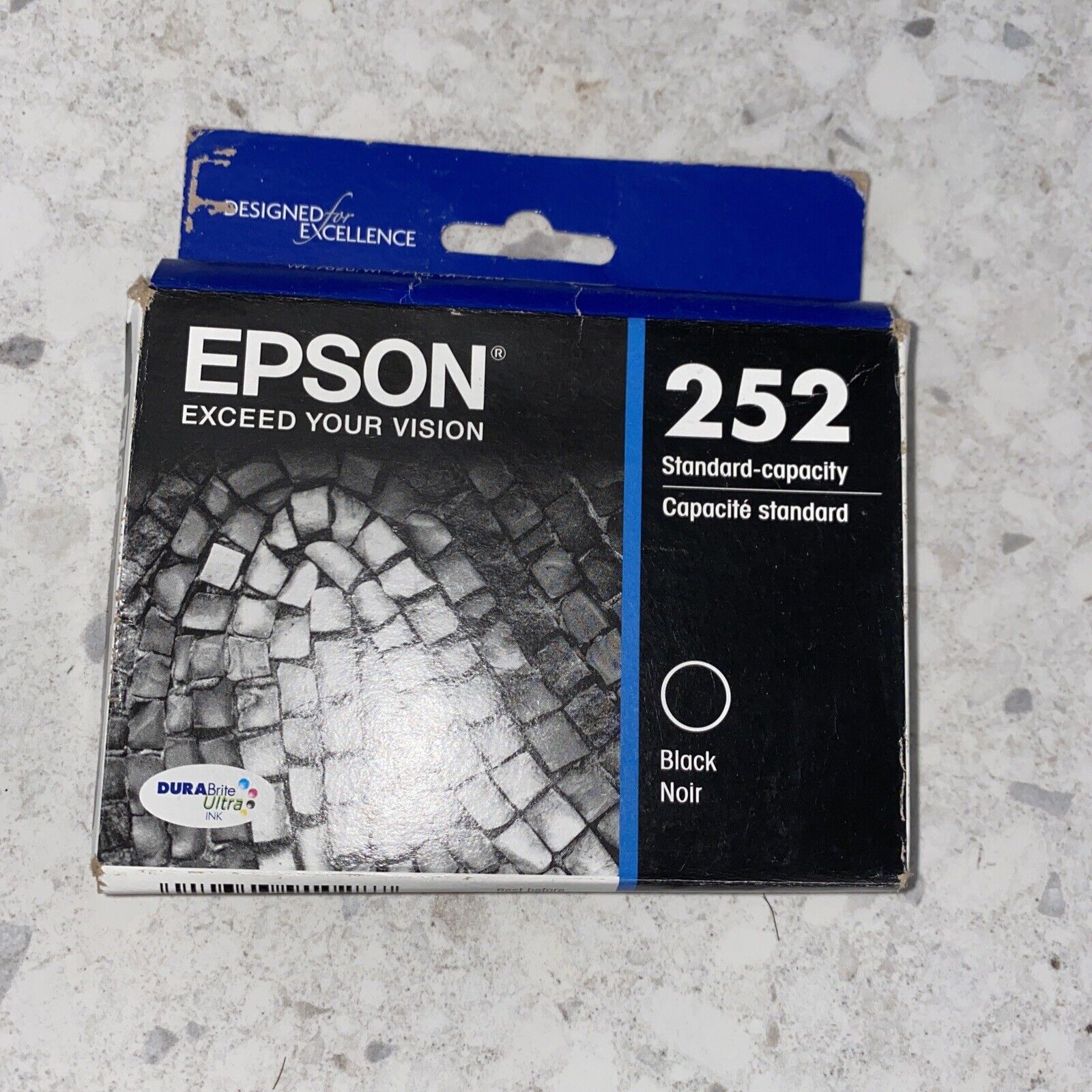 Original EPSON T252 (T252120-S) DURABrite Ultra Ink Standard Capacit Black 08/22