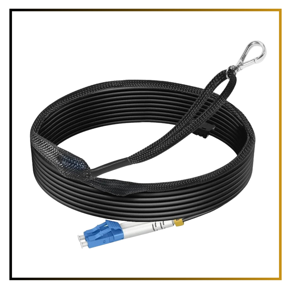 LC-LC OS2 Single Mode Armored Fiber Cable Outdoor Direct Burial Duplex 3mm 330ft