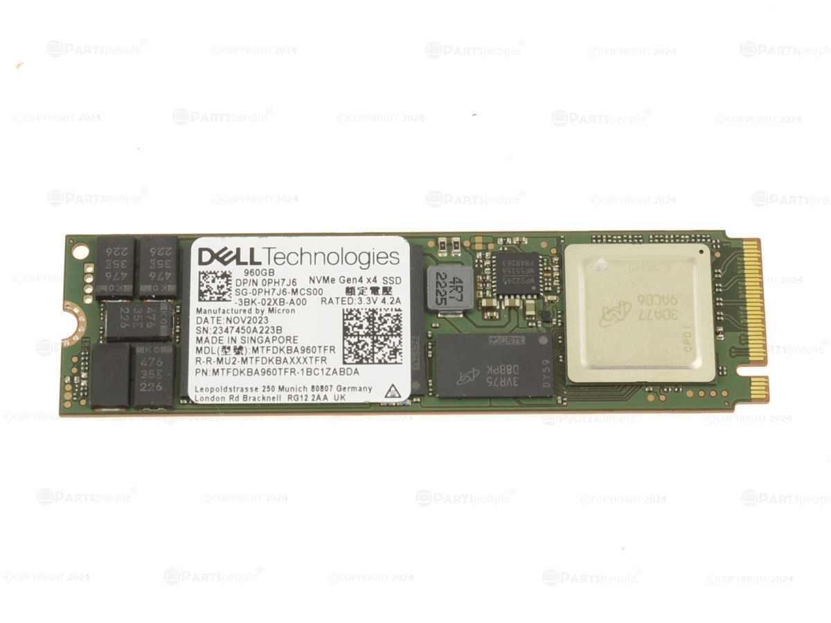 Dell 960 GB Solid State Drive - Triple Level Cell (NAND) - NVMe PCI-e 4.0 PH7J6