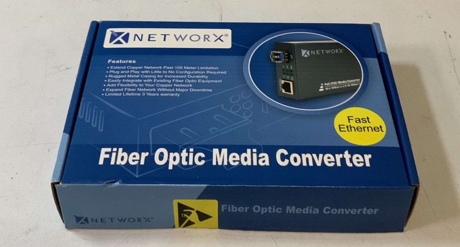 Networx FT-100MM-ST850 10/100M Multi-Mode ST Fiber Optical Media Converter "E4E"