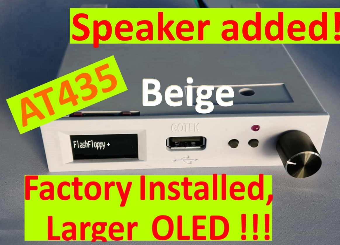 Gotek Beige USB Floppy Emulator v3.44 OLED Speaker-Amiga Atari IBM Roland AKAI