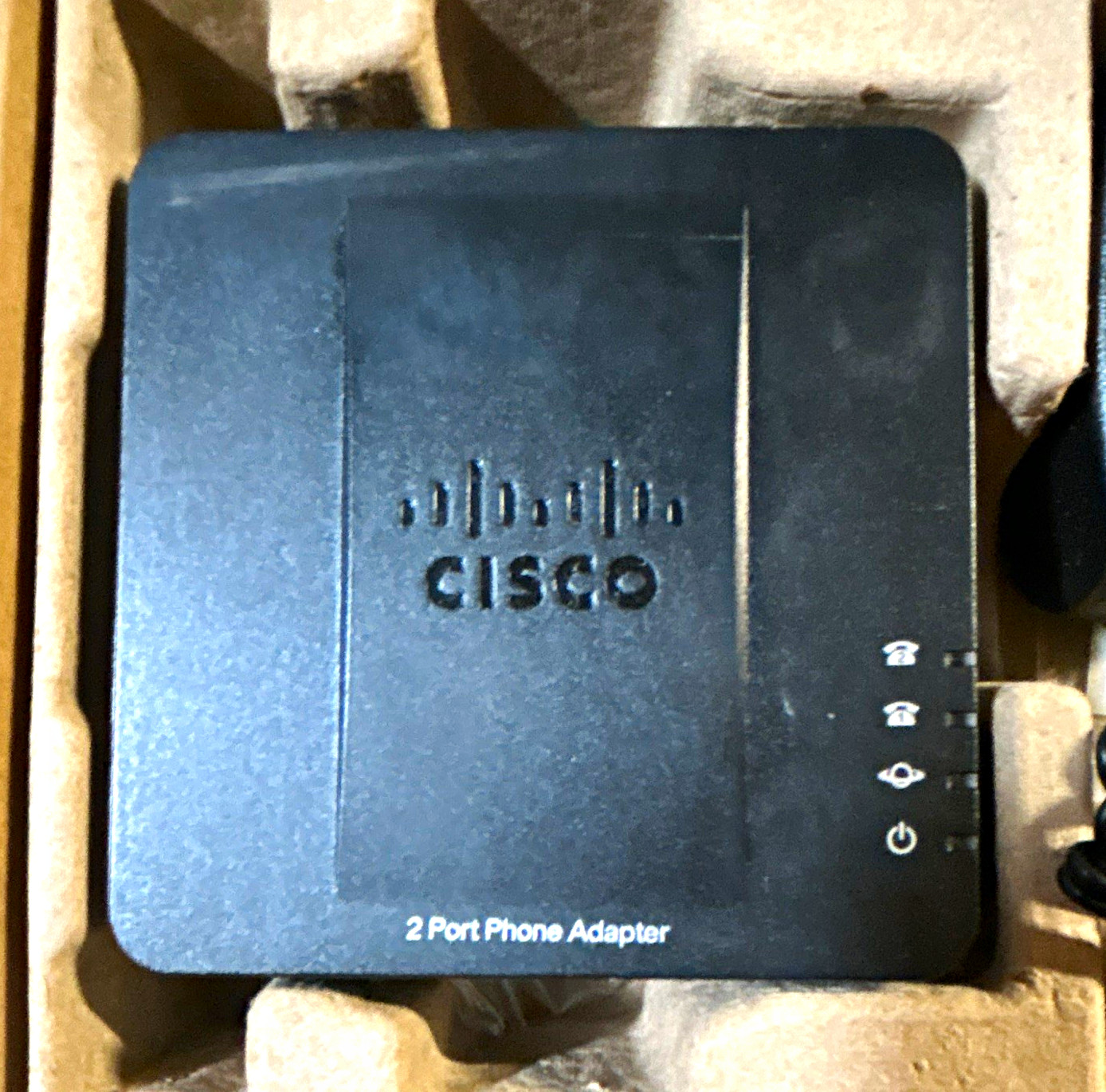 Cisco SPA112 2-Line 2-Port VoIP ATA Phone Adapter Ethernet RJ-45 Black