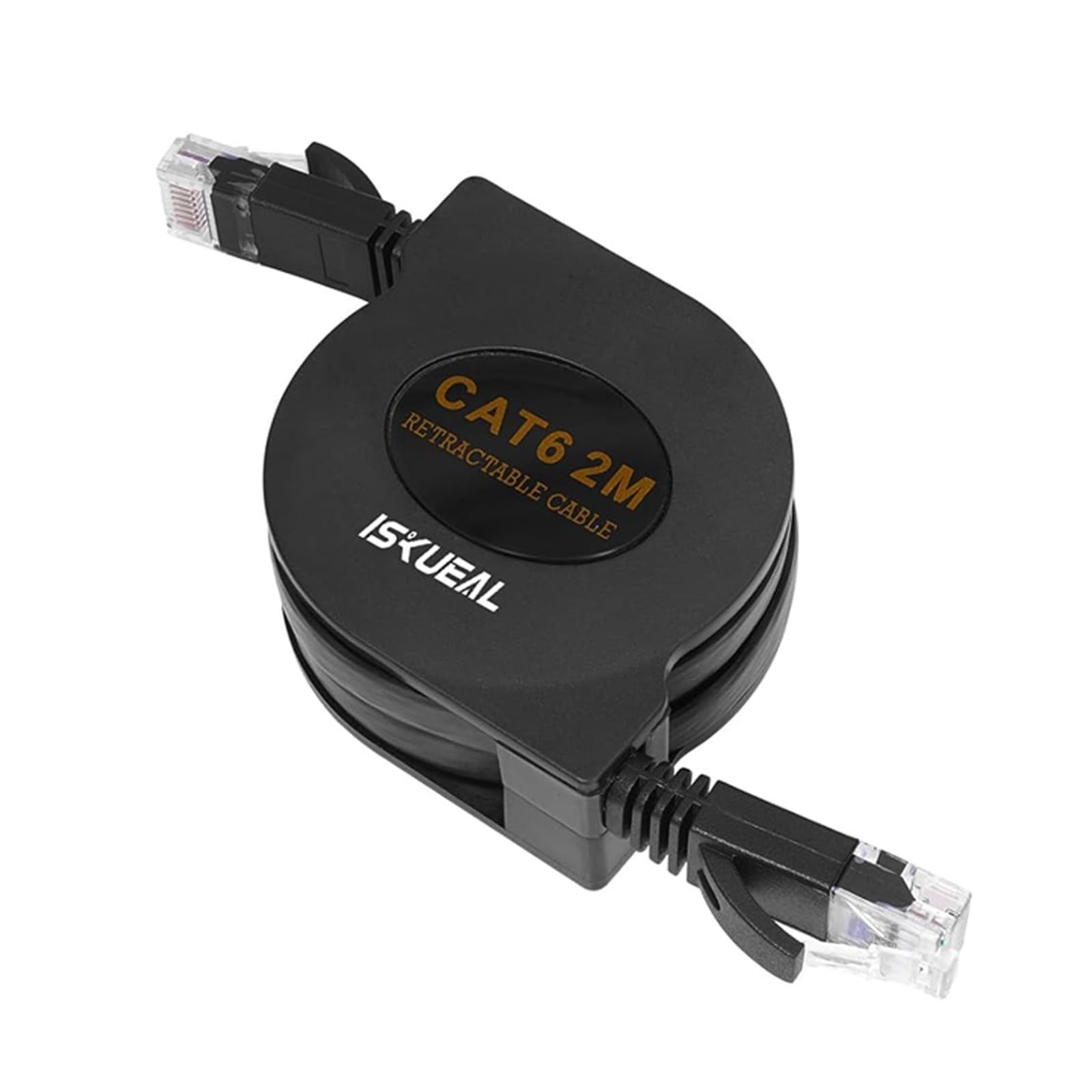 Retractable Flat Cat6 Cable 6 FT RJ45 High Speed Gaming Internet Network Cord