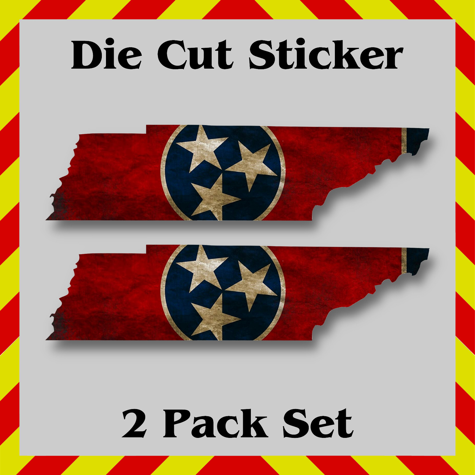 2-Pack, Tennessee State Flag Stickers Waterproof Decal - Water Bottles & Laptops