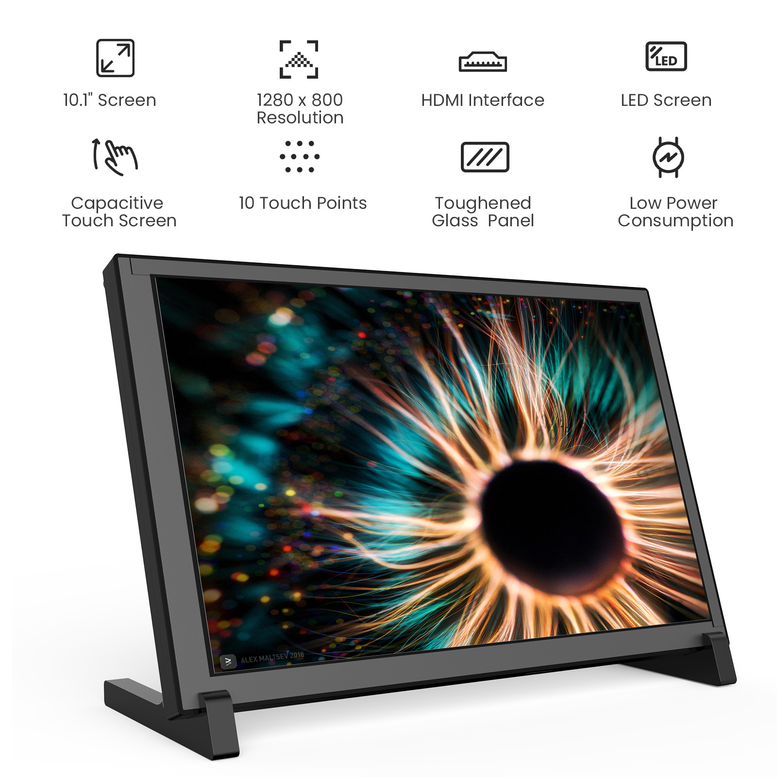 10-Point Capacitive Touch Screen 10.1" Display for Raspberry Pi Second Monitor