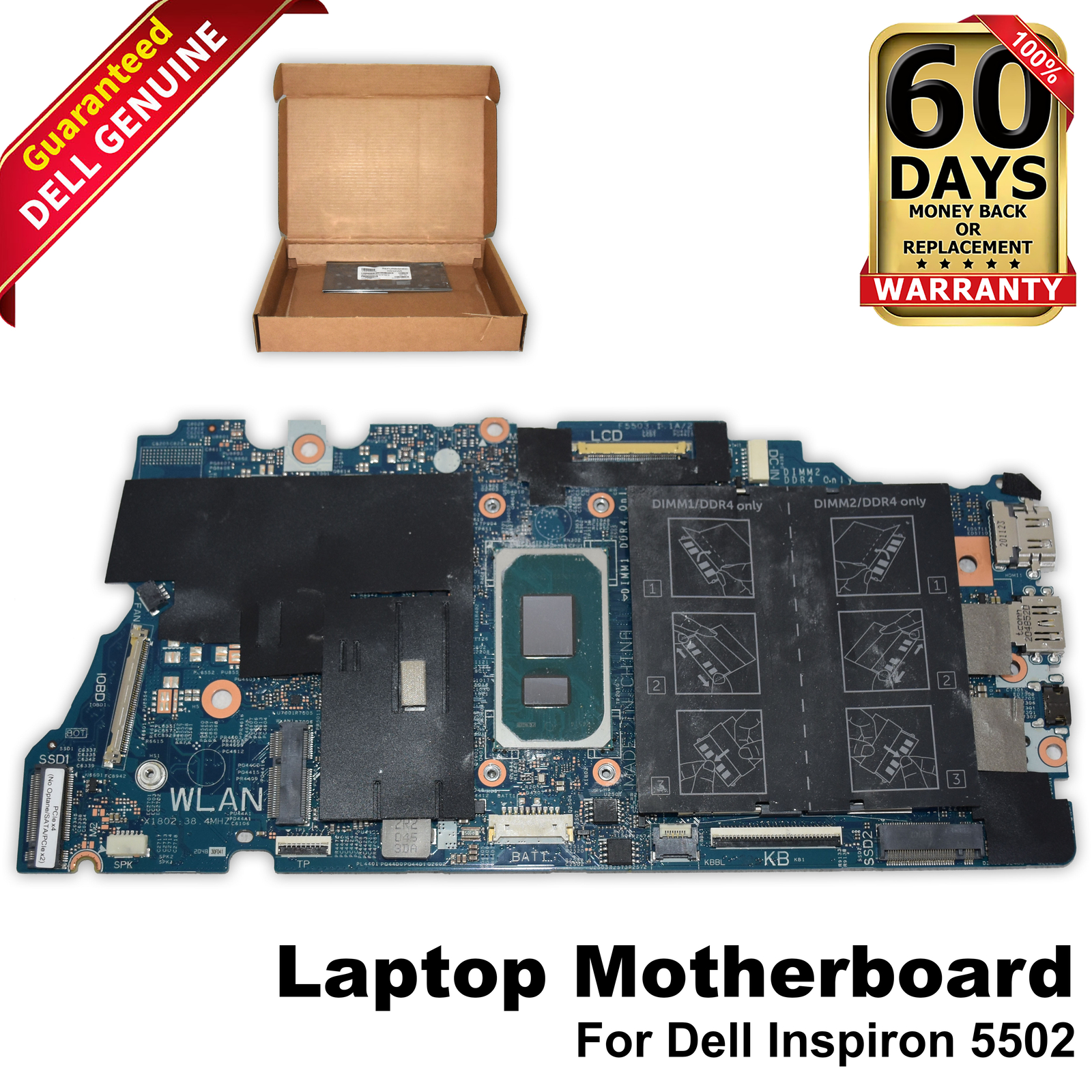 Dell Inspiron 5502 Motherboard i7-1165G7 2.8GHz Quad-Core Integrated GPU W3XW5