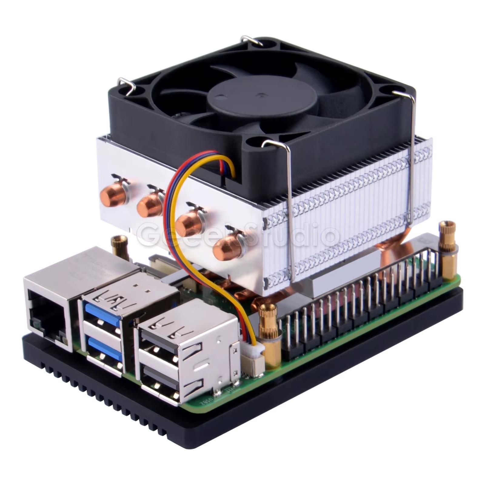 GeeekPi Low-Profile CPU Cooler Fan for Raspberry Pi 5 4-Pipe Heatsink