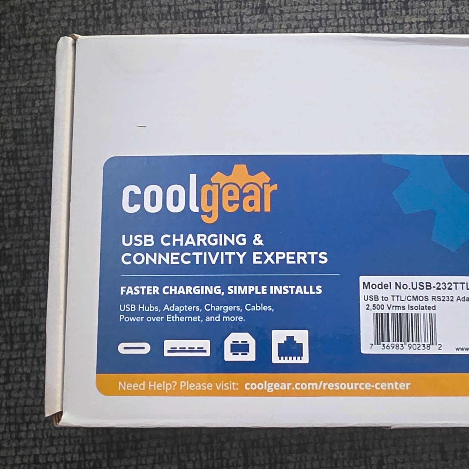 Coolgear USBG-232TTL Isolated USB 3.2 to RJ-45 Adapter 3.3V 0.15m Black