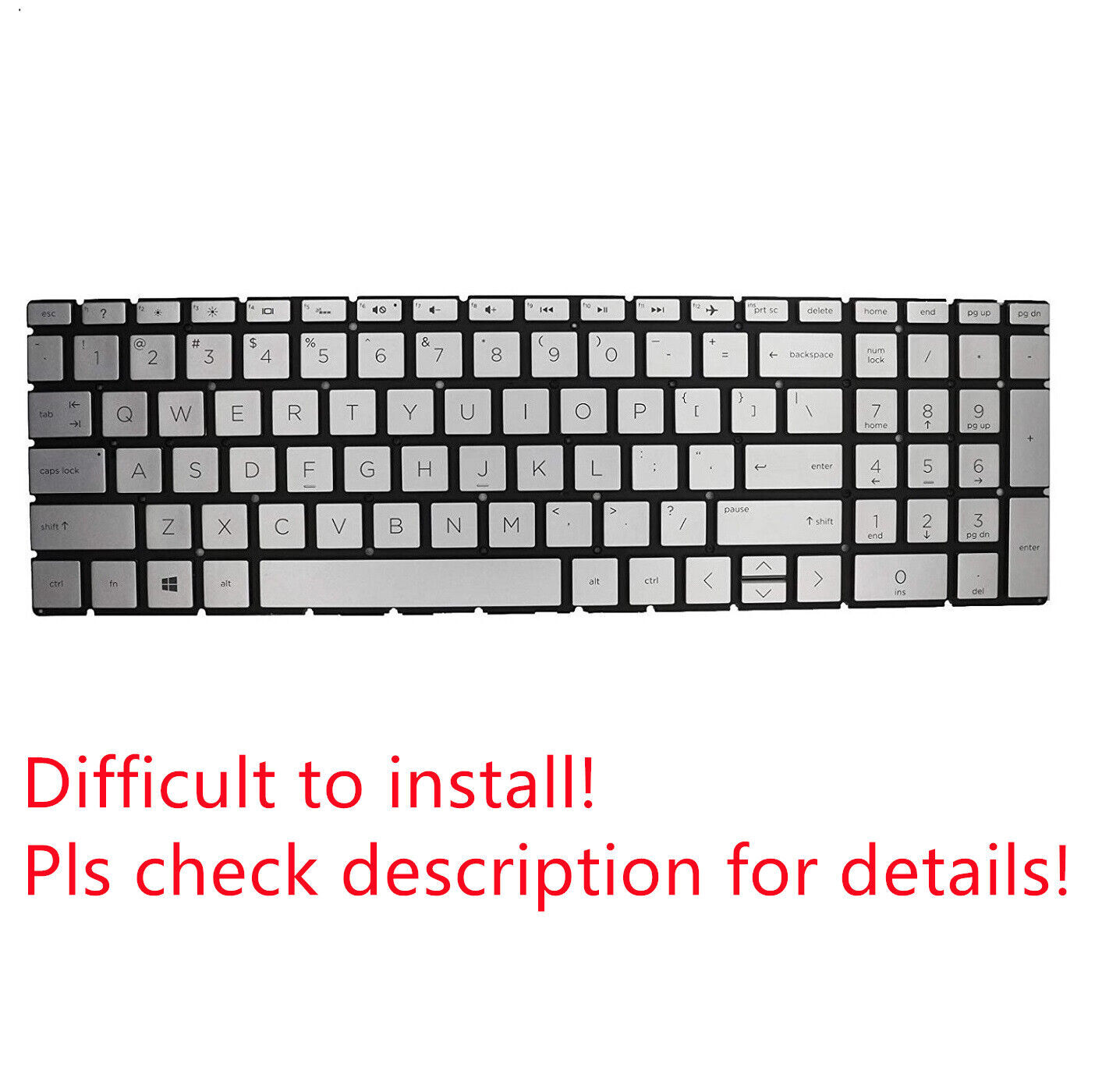 Original US Silver Backlit Keyboard for HP Envy X360 15M-dr0011dx Backlight