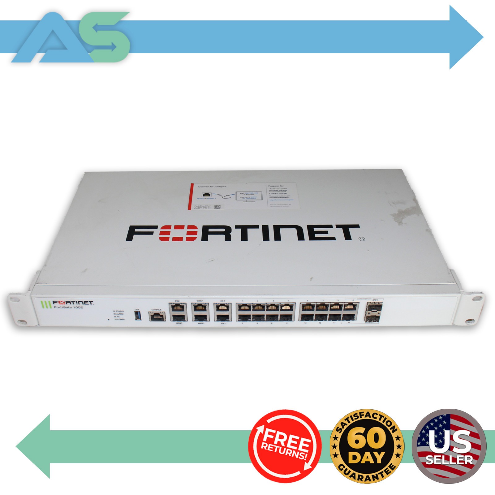 Fortinet FG-100E FortiGate 100E Network Security Firewall Appliance 1U Rackmount