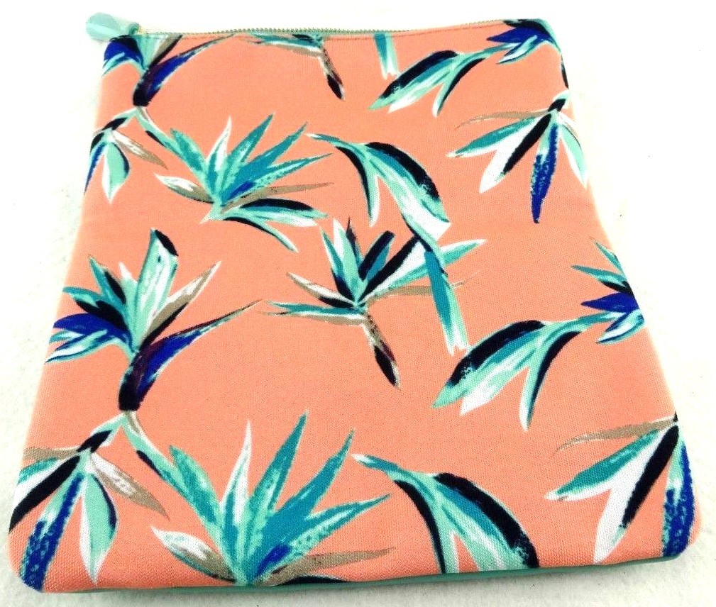 New Rachel Pally IPad Tablet Case/Travel Accessory 12" Peach/Salmon with Green 