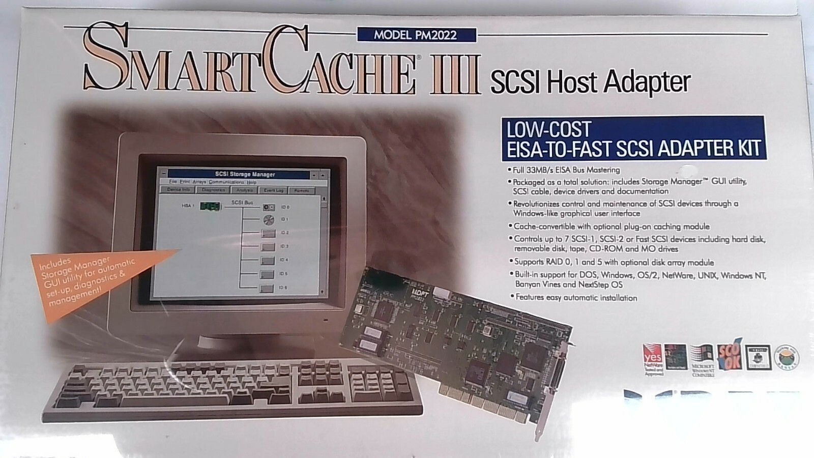 EISA SCSI HOST ADAPTER CONROLLER SMART CACHE III DPT PM2022/90