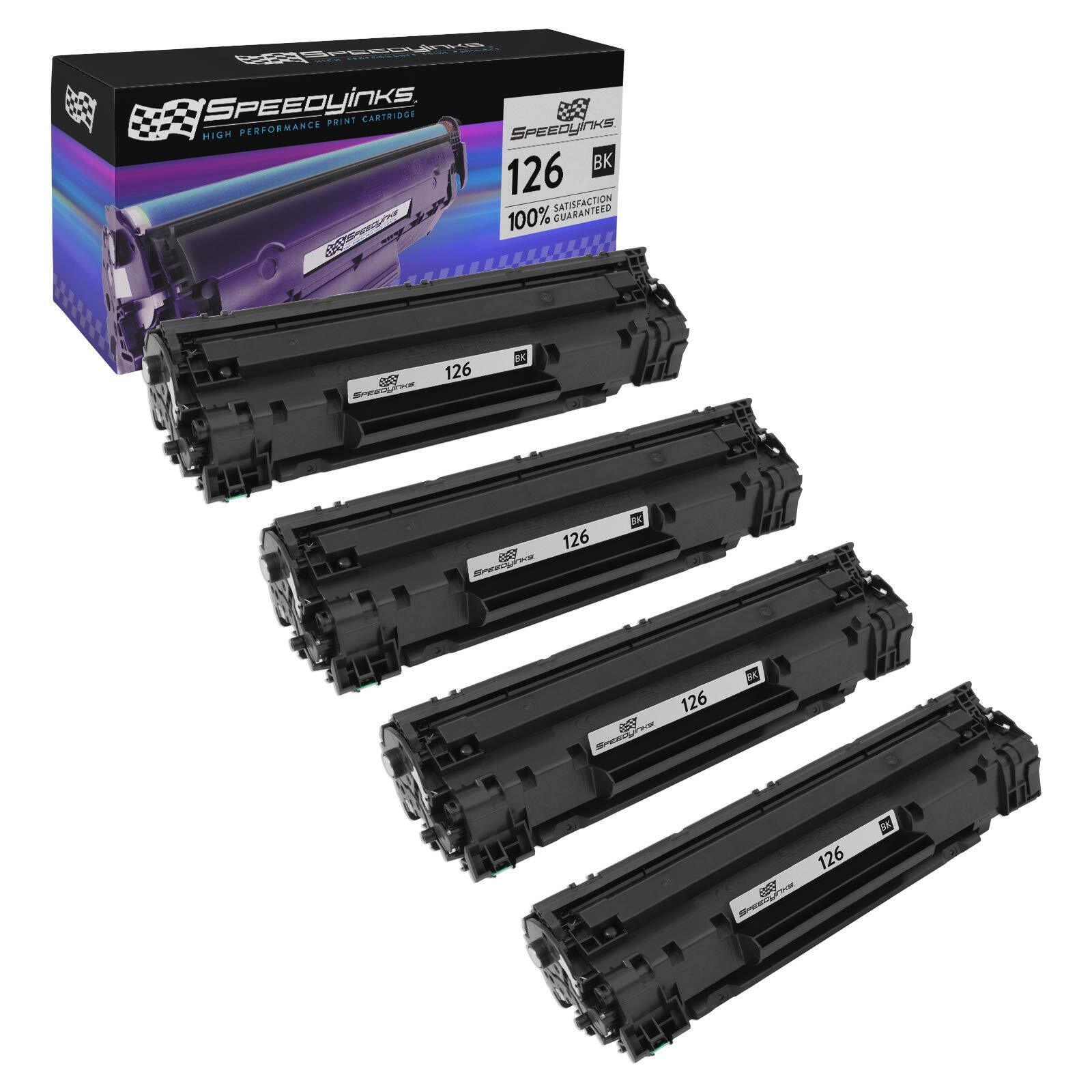 SPEEDYINKS Compatible Toner Cartridge for Canon 126 (Black, 4-Pack)