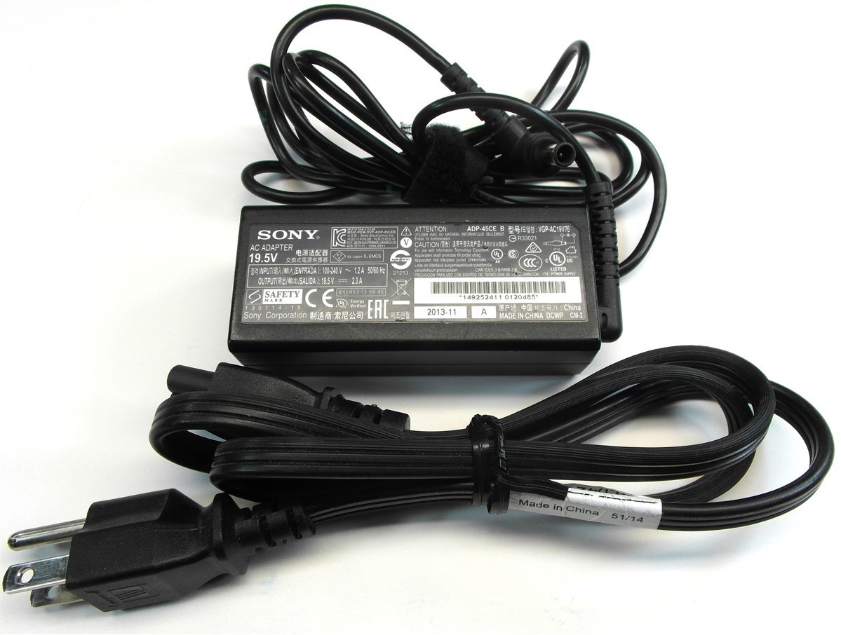 Genuine Sony Laptop Charger AC Adapter Power Supply VGP-AC19V76 ADP-45CE B 45W 
