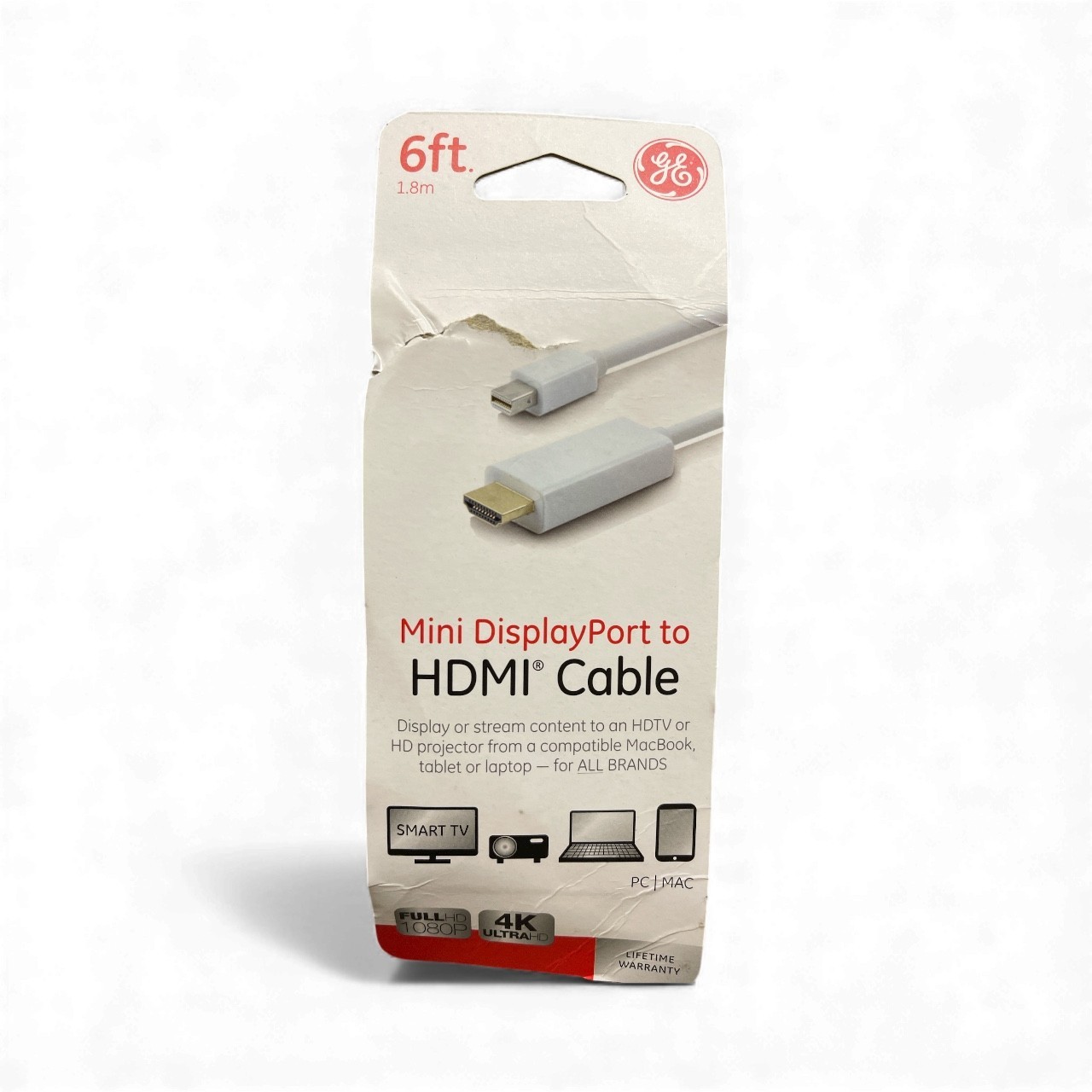 GE Mini DisplayPort to HDMI Cable 6 ft