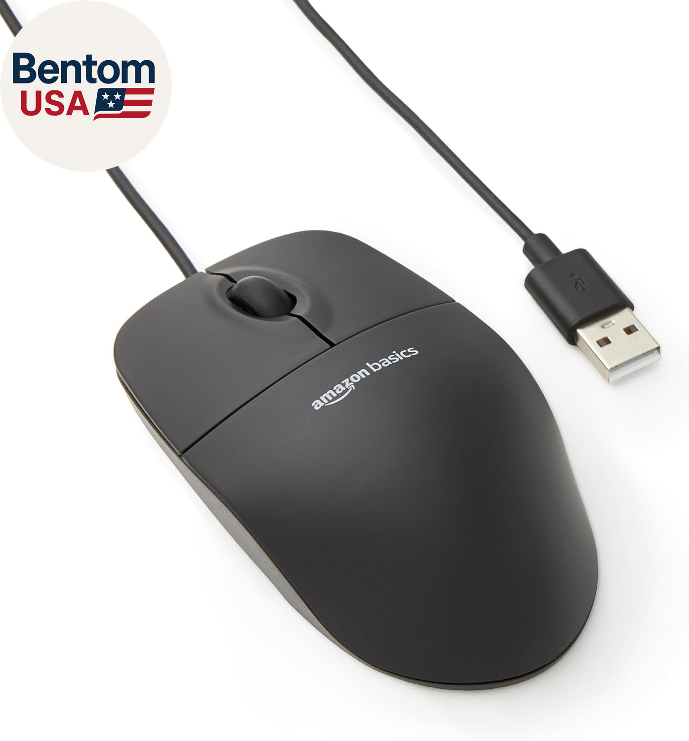 3-Button USB Wired Mouse with Responsive Tracking, Plug & Play, Compatible with