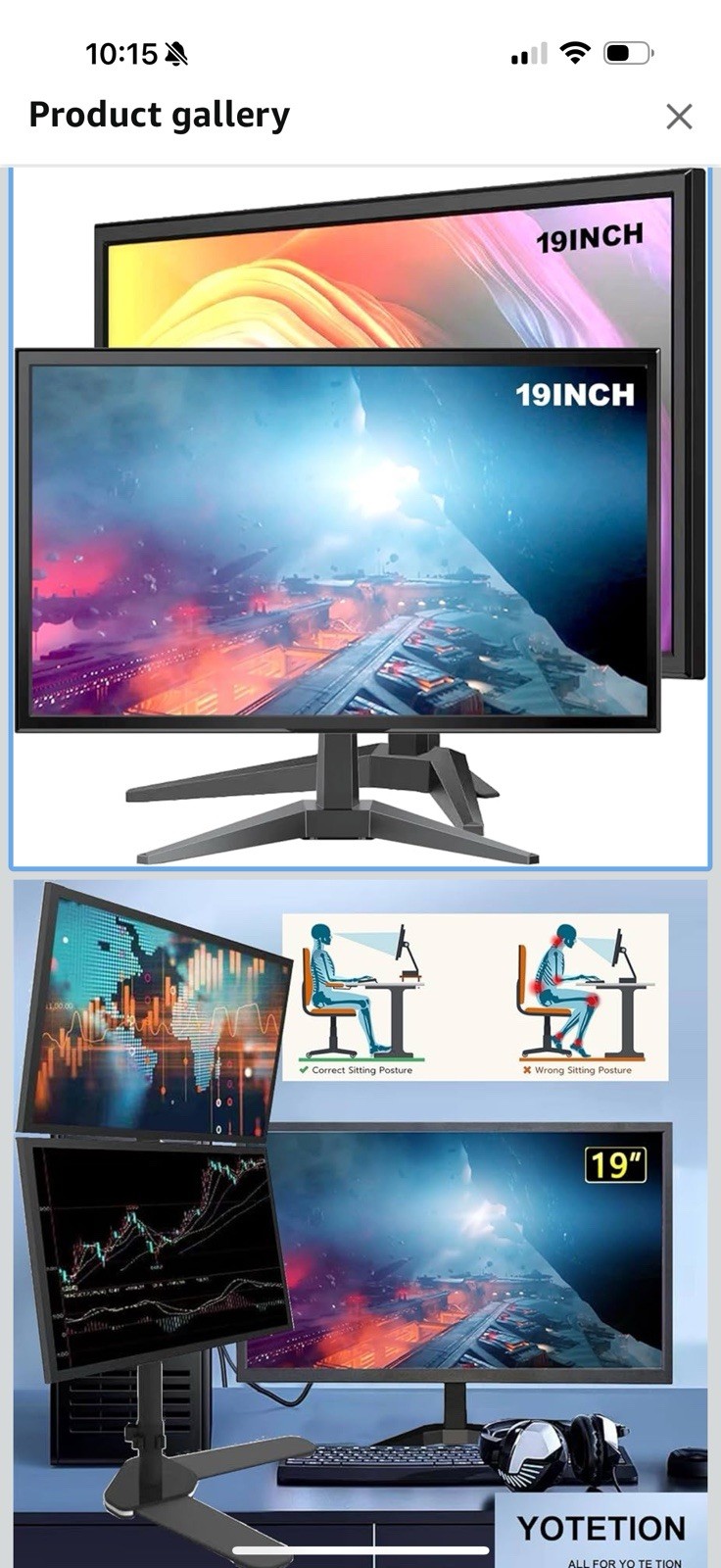 Yotetion Full HD 75Hz 19 Inch Monitors , Set Of 2