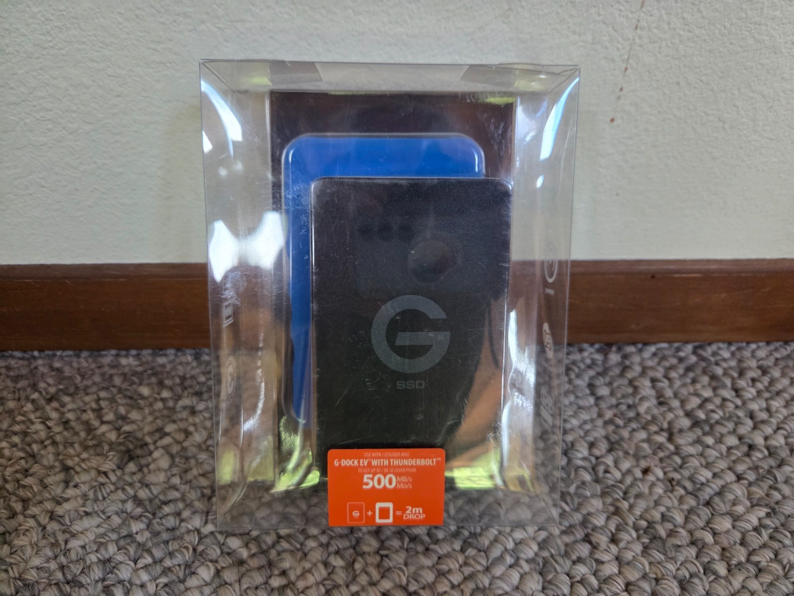 G-Technology G-DRIVE ev RaW SSD 500GB USB 3.0 0G04755 Open Box Rugged Bumper