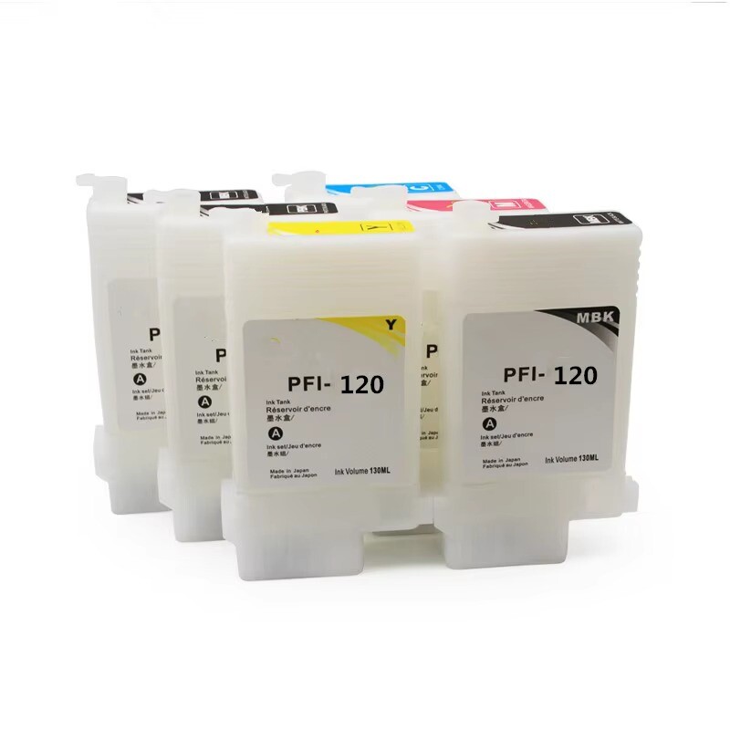 5* 130ML/PC PFI-120 Empty Ink Cartridge With Chip For Canon TM-200 205 300 305