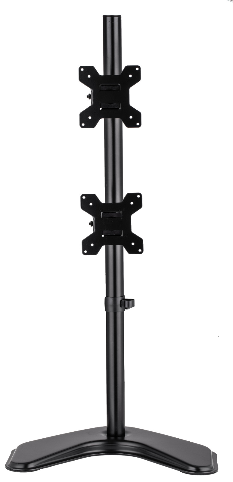 Adjustable Vertical Dual Monitor TV Desktop Mount Stand Tilt Swivel Fits 13- 27"