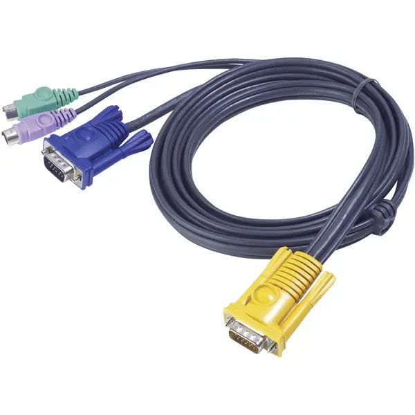 ATEN 2L-5202P KVM Cable [1x SPHD-15 Plug - 2x PS/2 Plug, VGA Plug] 1.80m Ner