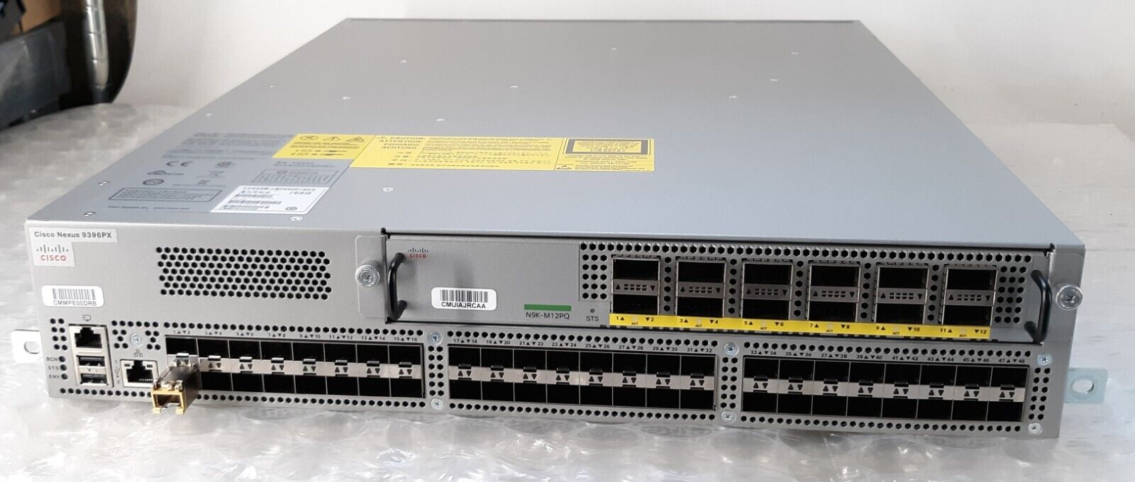 Cisco Nexus N9K-C9396PX V02 48-Port 10Gbe Network Switch w/ M12PQ Module+2x PSU