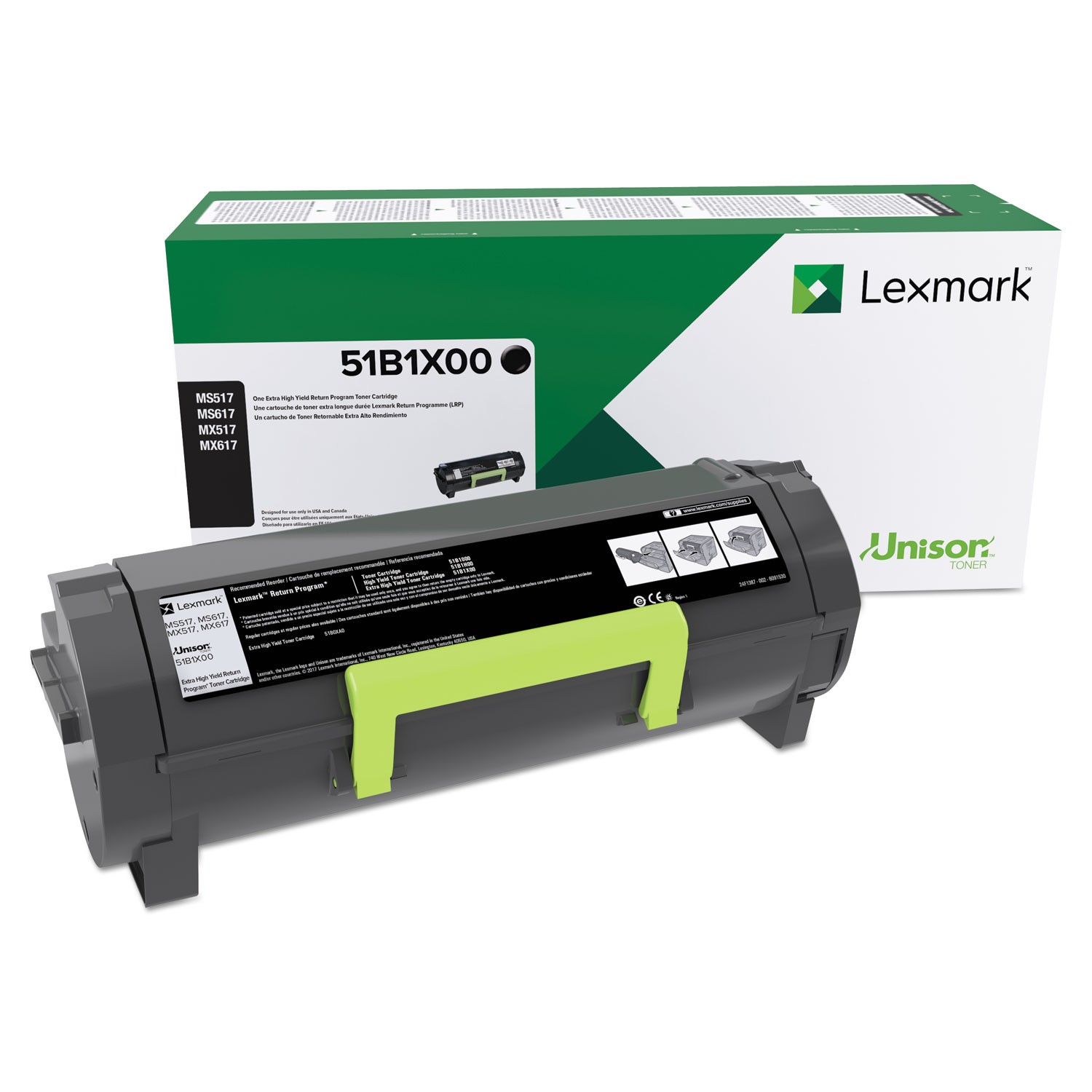 Lexmark 51B1X00 Toner, Black, Extra High-Yield