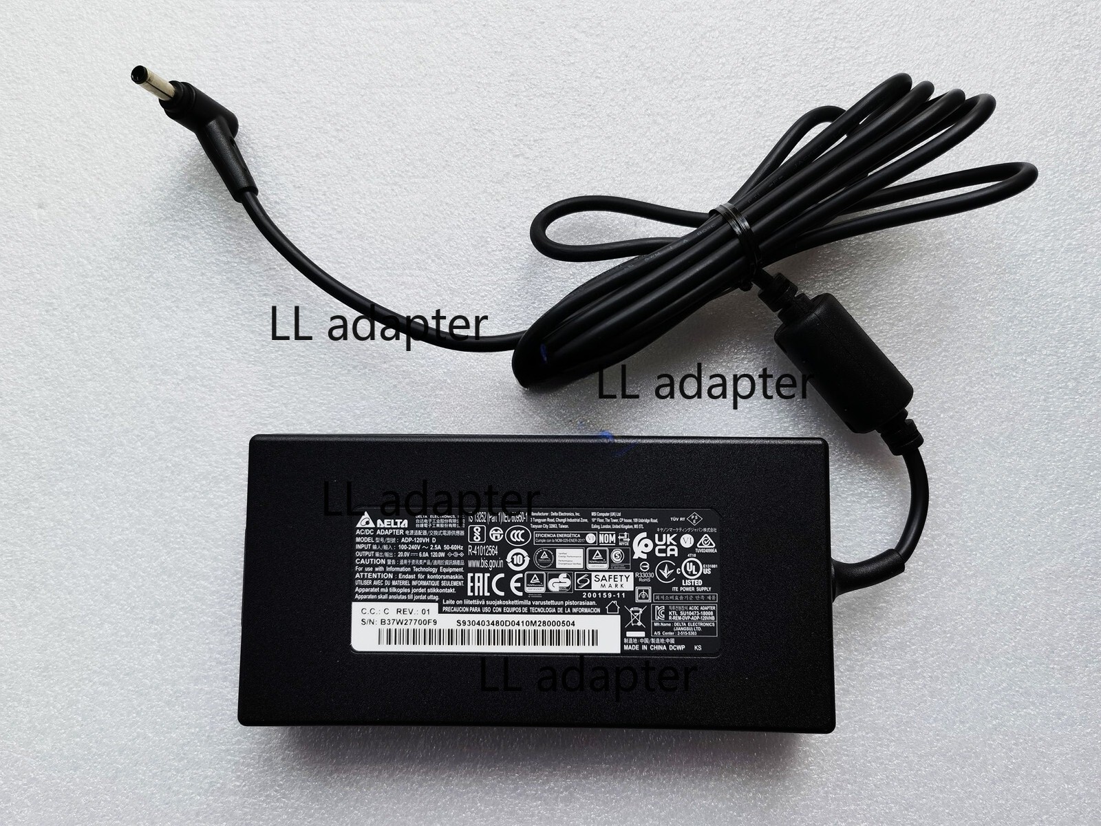Genuine DELTA ADP-120VH D 20V 6A 120W AC Adapter MSI Laptop Power Supply 4.5x3.0