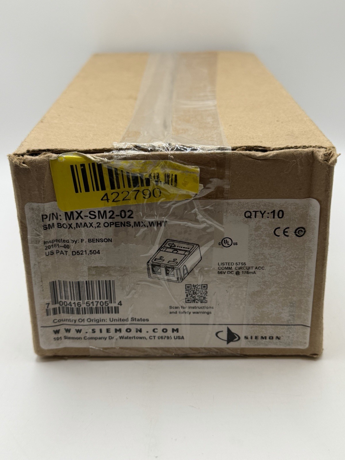 Brand New Box of 9 Siemon Max Surface Mount Box 2 Port White MX-SM2-02