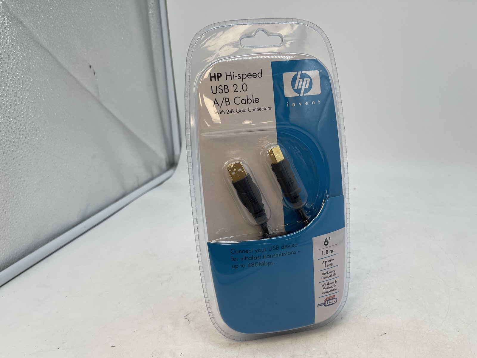 NEW HP Hi-Speed USB 2.0 A/B Cable 6ft (1.8m) - 24k Gold Connectors - Free S/H