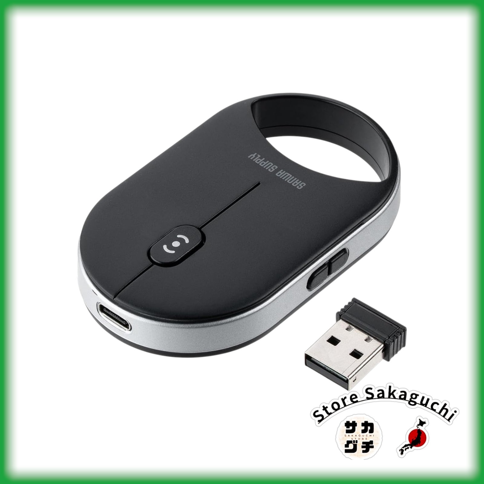 Sanwa Direct Ultra Slim Mini Bluetooth Mouse Silent 5 Buttons Rechargeable Black