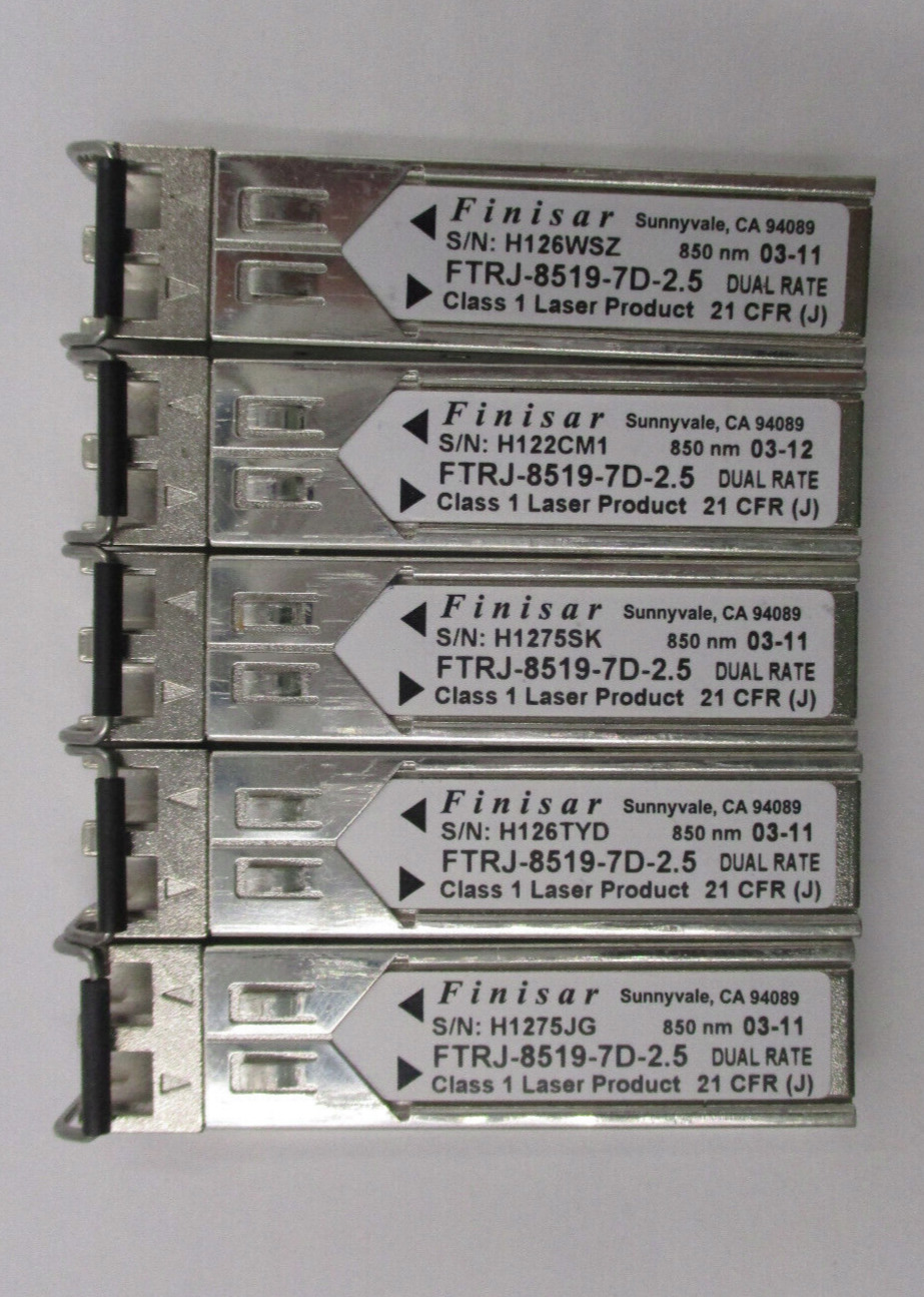 Lot Of 5 Finisar 2G SFP 550M 850nm Transceiver P/N: FTRJ-8519-7D-2.5 Tested
