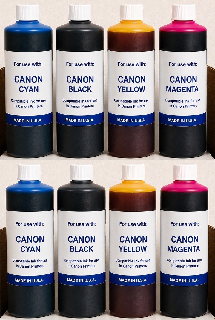 (8,000ml) NEW PREMIUM COMPATIBLE BULK INK REFILL FOR CANON PRINTERS C-Y-M-K